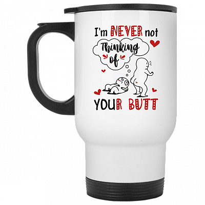 14 oz. White Travel Mug
