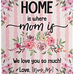 Home Is Where The Mom Is - Mom Personalized Blanket With Kids Name - Mother's Day Gifts From Son And Daughter, White, Cozy Plush Fleece Blanket - 50x60