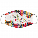 Teach Love Inspire Face Mask - Teacher Washable Reusable Custom – Printed Cloth Face Mask Cover, White, Cloth Face Cover Teach Love Inspire Face Mask - Teacher Washable Reusable Custom – Printed Cloth Face Mask Cover, White, Cloth Face Cover