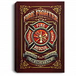 Fireman Tradition Dedication Sacrifice Firefighter Gift Wrapped Framed Canvas Prints - Unframed Poster, White, 0.75'' Framed Canvas