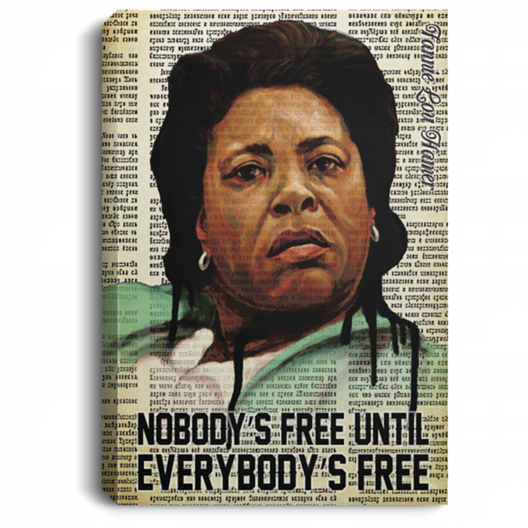 Nobody's Free Until Everybody's Free Fannie Lou Hamer Quotes Wrapped Framed Canvas Prints - Unframed Poster, White, 0.75'' Framed Canvas