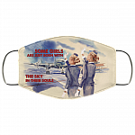 Some Girls Are Just Born With The Sky In Their Souls Flight Attendants Washable Reusable Custom - Printed Cloth Face Mask Cover, White, Cloth Face Cover