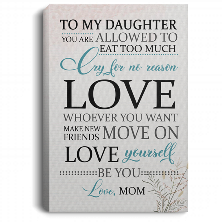 You Are Allowed to Be You Gallery Wrapped Framed Canvas Prints - Unframed Poster - Home Decor Wall Art, White, 0.75'' Framed Canvas