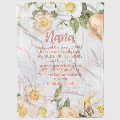 Alternative view of Personalized To My Nana We Hugged This Lovely Blanket Fleece Blanket-Premium Sherpa Blanket