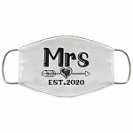 Mr and Mrs Bride 2020 Washable Reusable Custom – Printed Cloth Face Mask Cover, White, Cloth Face Cover