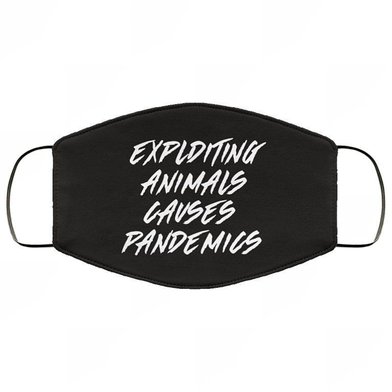 Exploiting Animals Washable Reusable Custom – Printed Cloth Face Mask Cover - Vegeterian Gift, White, Cloth Face Cover