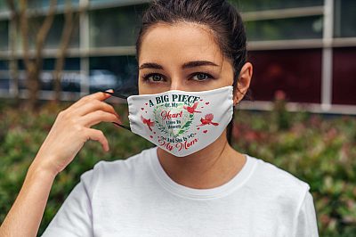 Alternative view of A Big Piece Of My Heart Lives In Heaven And She Is My Mom Printed Cloth Face Mask Cover