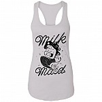 Milk Maid Breastfeeding Funny Mom Mermaid Momlife Motherhood Light Cotton Tank Top - Racerback Tank, White, Ladies Racerback Tank