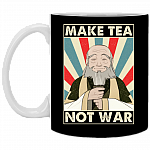 Make Tea Not War Uncle Iroh Wisdom Ceramic Coffee Mug - Color Changing Mug, Black, 11 oz. White Mug