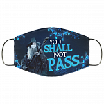 Funny Gandalf Fans the Grey You Shall Not Pass Saying Washable Reusable Custom – Printed Cloth Face Mask Cover, White, Cloth Face Cover