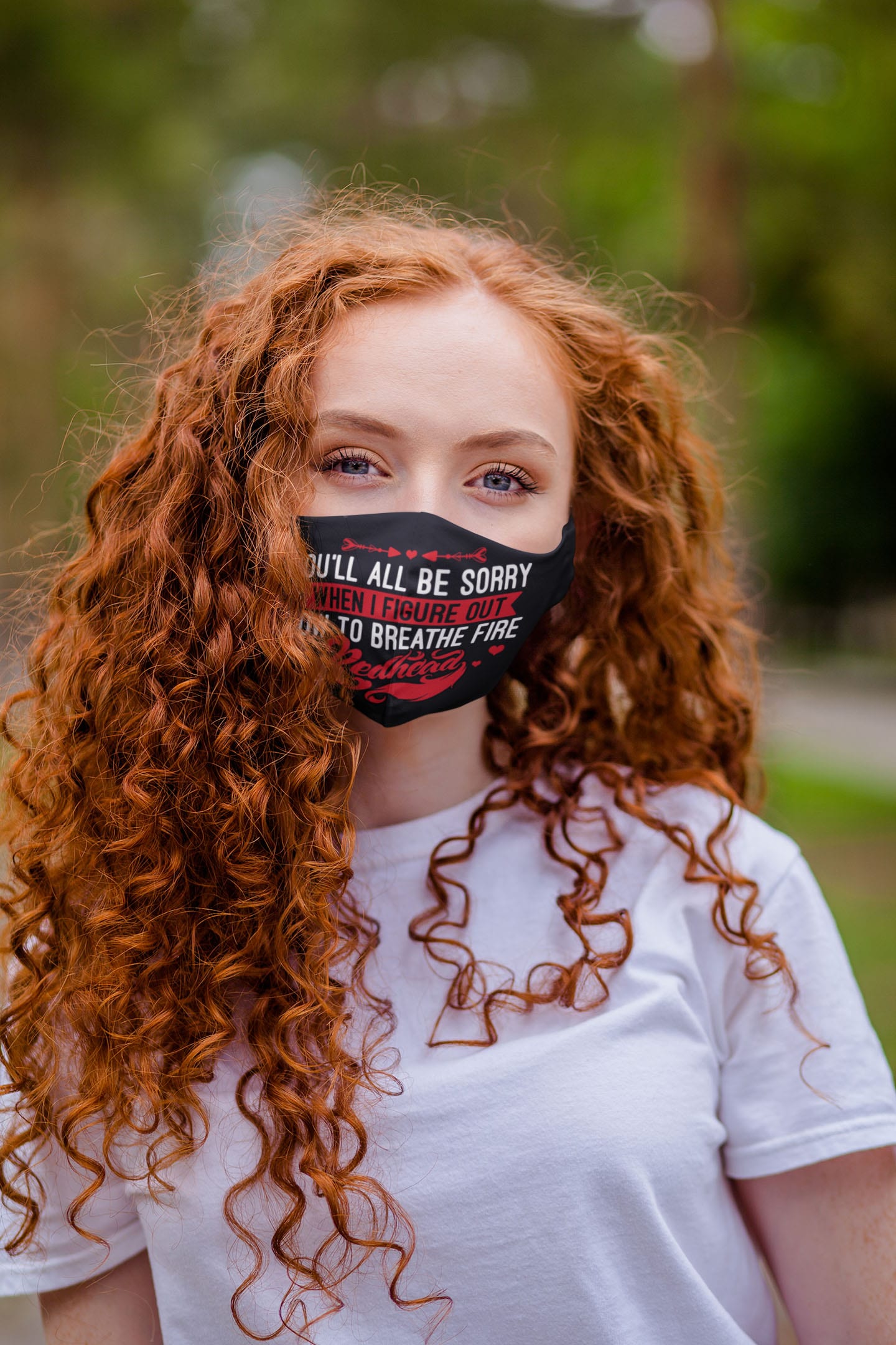 1VT. Breathe Fire Redhead mask mockup
