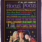 It's Just A Bunch of Hocus Three Witches Fleece Blanket - Premium Sherpa Blanket - Woven Blanket, White, Cozy Plush Fleece Blanket - 50x60