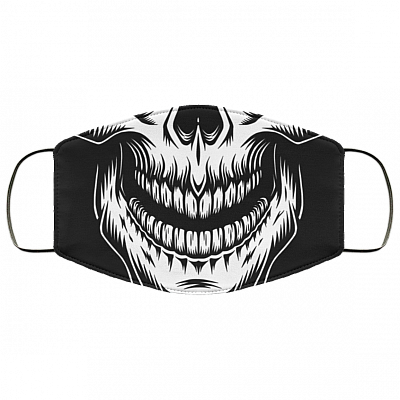 Halloween Scary Skull Skeleton Washable Reusable Custom – Printed Cloth Face Mask Cover, White, Cloth Face Cover