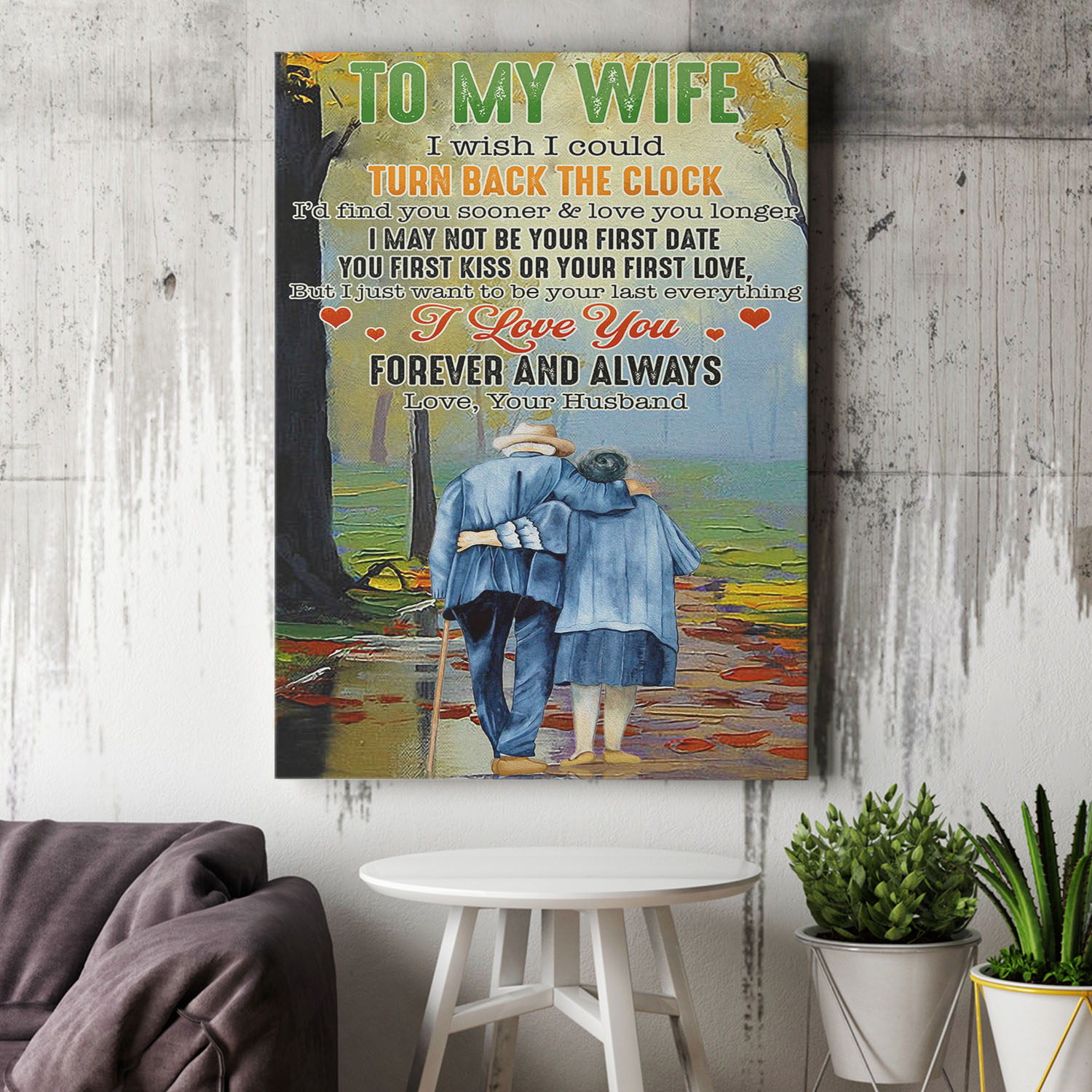 6VT. To My Wife Turn Back The Clock canvas mockup