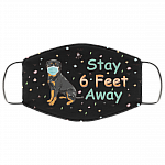 Stay 6 Feet Away Cute Rottweiler Dog Washable Reusable Custom - Printed Cloth Face Mask Cover, Black, Cloth Face Mask