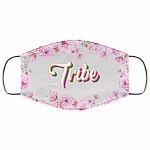 Tribe Floral Washable Reusable Custom - Printed Cloth Face Mask Cover, White, Cloth Face Cover