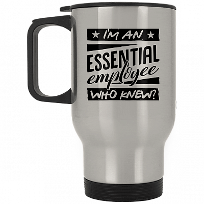 14 oz. Silver Travel Mug