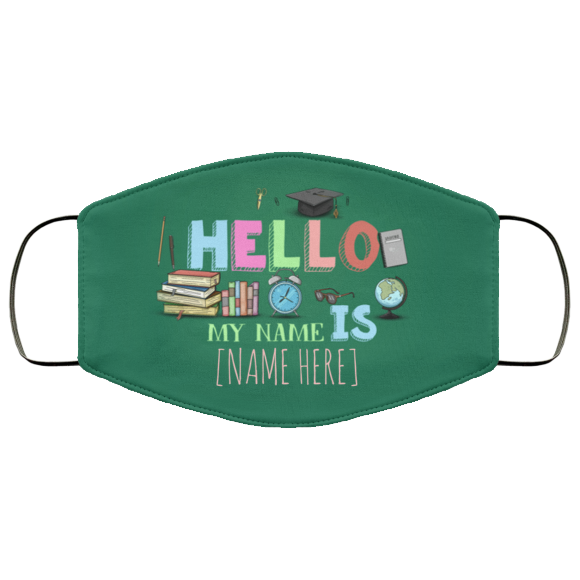 Personalized Hello My Name Is Teacher Gift Washable Reusable Custom Printed Cloth Face Mask Cover, White, Cloth Face Cover Personalized Hello My Name Is Teacher Gift Washable Reusable Custom Printed Cloth Face Mask Cover, White, Cloth Face Cover