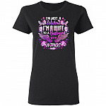I'm Not A Widow I'm A Wife To A Husband With Wings Lady T-Shirt for Women - Sympathy Gift, Black, Ladies T-Shirt