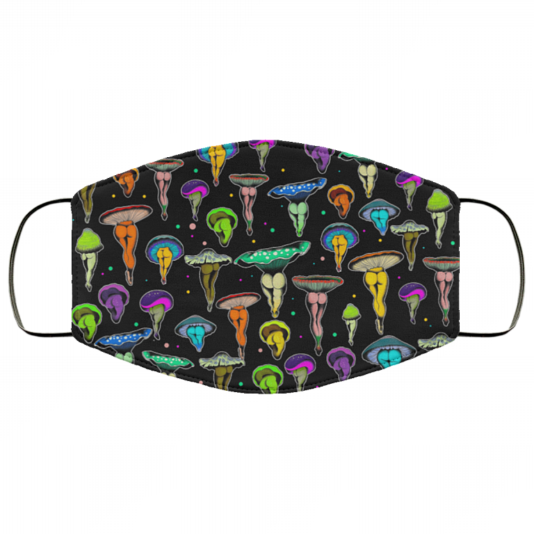 Mushroom Body - Washable Reusable Custom – Printed Cloth Face Mask Cover, Black, Cloth Face Cover