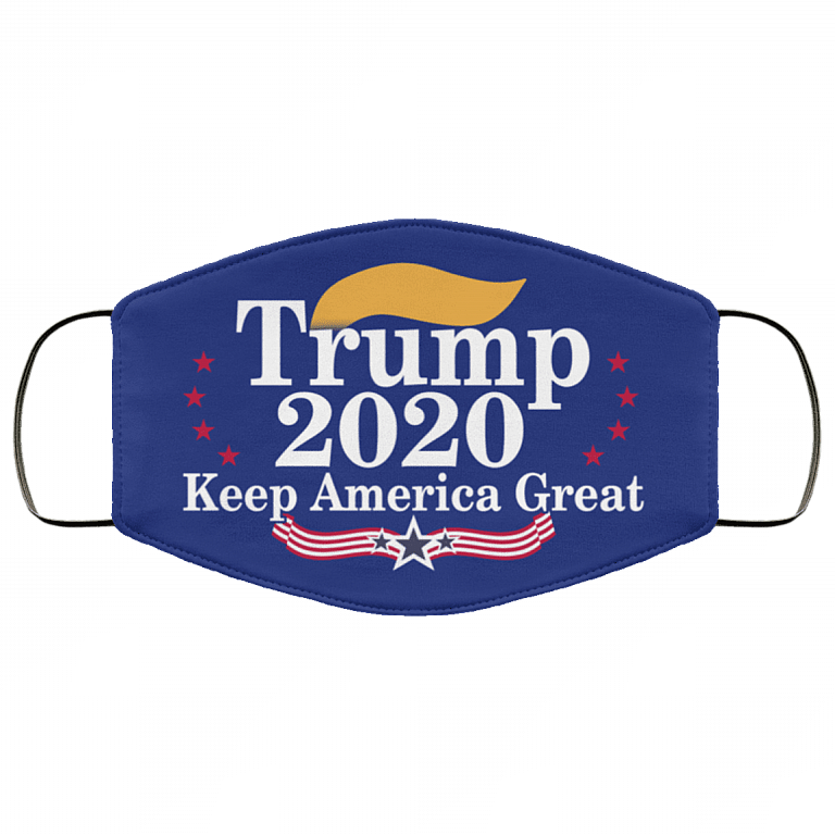 Trump 2020 Make American Great Again Washable Reusable Custom – Printed Cloth Face Mask Cover, White, Cloth Face Mask