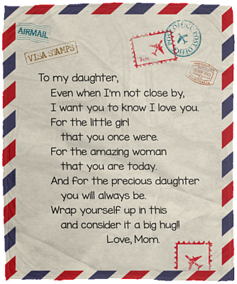 Mom To My Daughter Even When I'm Not Closed by Know I Love You Fleece Blanket - Sherpa Blanket, White, Cozy Plush Fleece Blanket - 50x60
