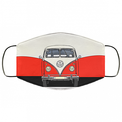 Camping Bus Van Washable Reusable Custom – Printed Cloth Face Mask Cover, White, Cloth Face Cover