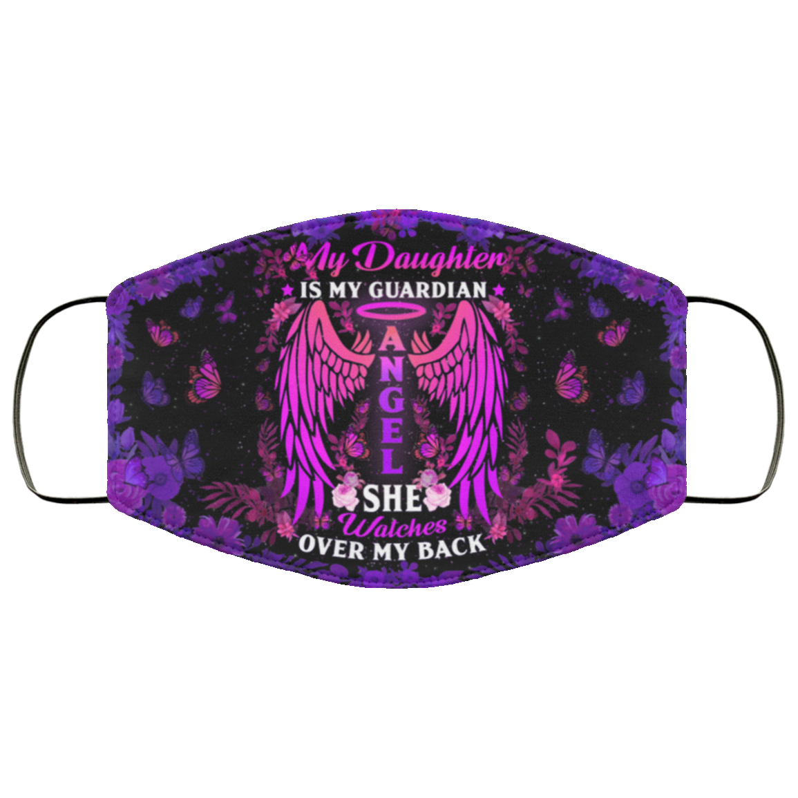 My Daughter Is Guardian She Watch Me Over My Back Washable Reusable Custom – Printed Cloth Face Mask Cover, Black, Cloth Face Cover My Daughter Is Guardian She Watch Me Over My Back Washable Reusable Custom – Printed Cloth Face Mask Cover, Black, Cloth Face Cover