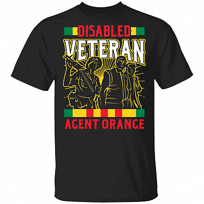 Disabled Veteran Agent Orange Vietname Veteran Flag T-Shirt - Agent Orange Shirt, Black, Unisex T-Shirt