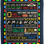 Friends TVShow Blanket Fleece Blanket - Sherpa Blanket - Woven Blanket - Couch Throw Blankets For Sofa, White, Cozy Plush Fleece Blanket - 50x60