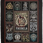 Viking Blood Runs Through My Veins Fleece Blanket - Premium Sherpa Blanket - Woven Blanket, White, Cozy Plush Fleece Blanket - 50x60
