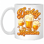 Daddy's Medicine Ceramic Coffee Mug - Beer Stein - Water Bottle - Color Changing Mug, White, 11 oz. White Mug