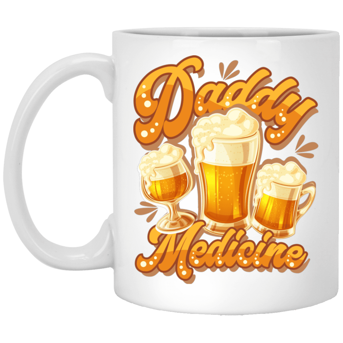 Daddy's Medicine Ceramic Coffee Mug - Beer Stein - Water Bottle - Color Changing Mug, White, 11 oz. White Mug Daddy's Medicine Ceramic Coffee Mug - Beer Stein - Water Bottle - Color Changing Mug, White, 11 oz. White Mug