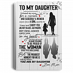 To My Daughter I Closed My Eyes For A Moment And Suddenly A Woman Stands Framed Canvas - Unframed Poster - Daughter Birthday Gift, White, 0.75'' Framed Canvas