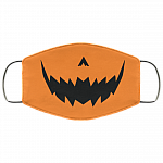 Pumpkin Halloween Jack O Lantern Mask Washable Reusable Custom – Printed Cloth Face Mask Cover, White, Cloth Face Mask