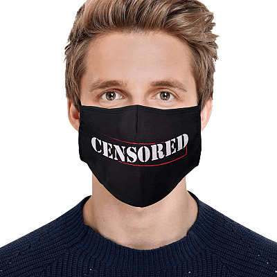 Alternative view of Censored Washable Reusable Custom – Printed Cloth Face Mask Cover - Funny Face Mask - Humor Face Mask