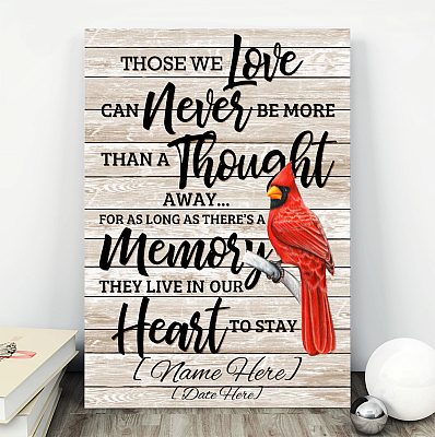 Alternative view of Personalized Those We Love Live In Our Heart To Stay Wrapped Framed Canvas Prints – Unframed Poster