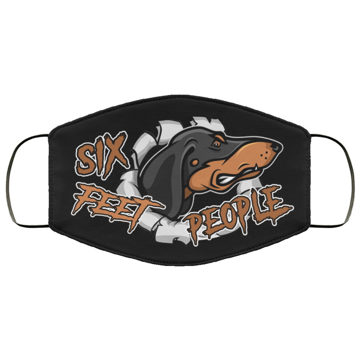 Six Feet People Dachshund Washable Reusable Custom - Funny Dachshund Printed Cloth Face Mask Cover, Black, Cloth Face Cover Six Feet People Dachshund Washable Reusable Custom - Funny Dachshund Printed Cloth Face Mask Cover, Black, Cloth Face Cover