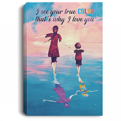 I See Your True Colors Why I Love You Gallery Wrapped Framed Canvas - Unframed Poster - Home Decor Wall Art, White, 0.75'' Framed Canvas