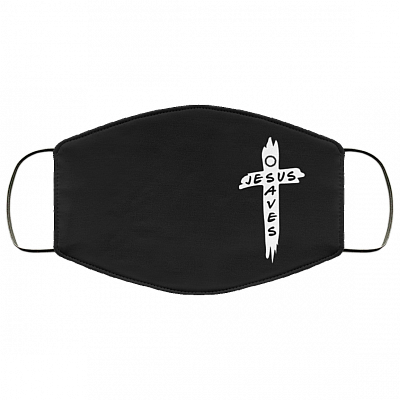 Jesus Saves Washable Reusable Custom Printed Cloth Face Mask Cover, Black, Cloth Face Cover