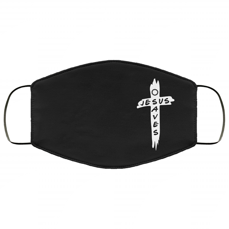Jesus Saves Washable Reusable Custom Printed Cloth Face Mask Cover, Black, Cloth Face Cover