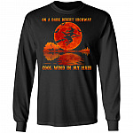 On A Dark Desert Highway Cool Wind In My Hair Halloween Hoodie - Witch Feel Cool Wind Sweatshirt - Long Sleeve, Black, Long Sleeve