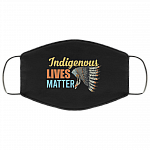 Indigenous Lives Matter Native American Washable Reusable Custom - Printed Cloth Face Mask Cover, Black, Cloth Face Mask