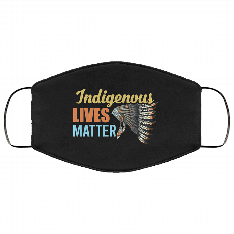 Indigenous Lives Matter Native American Washable Reusable Custom - Printed Cloth Face Mask Cover, Black, Cloth Face Mask