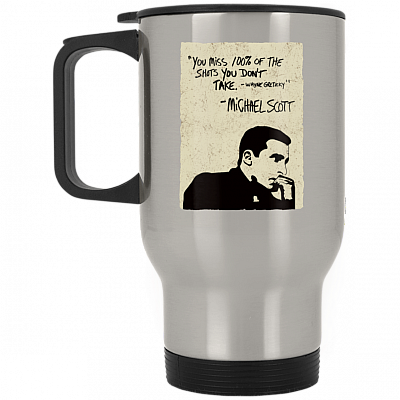 14 oz. Silver Travel Mug