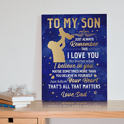 Alternative view of From Dad to My Son Just Always Remember This I Love You Framed Canvas - Unframed Poster - Home Decor Wall Art