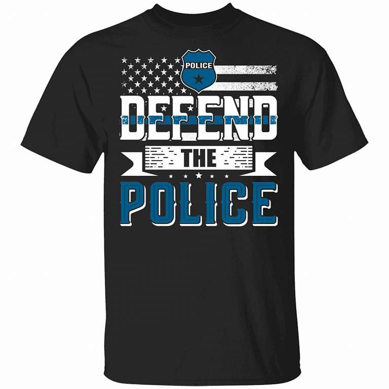 Defend The Police T-Shirt - Police American Flag Shirt, Black, Unisex T-Shirt