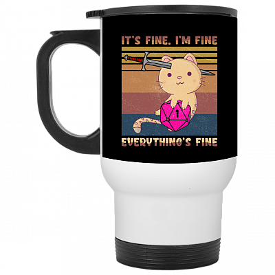 14 oz. White Travel Mug