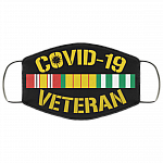 Covid-19 Veteran Vietnam Veteran Flag Washable Reusable Custom - Printed Cloth Face Mask Cover, Black, Cloth Face Cover