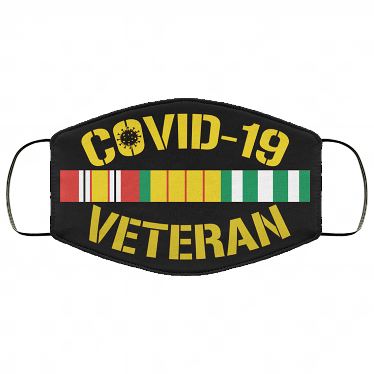 Covid-19 Veteran Vietnam Veteran Flag Washable Reusable Custom - Printed Cloth Face Mask Cover, Black, Cloth Face Cover